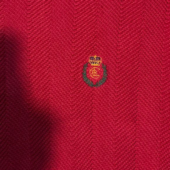 Vintage Chaps Ralph Lauren Sweater Mens Size Large Red Herringbone Hand‎ Framed - Picture 2 of 6